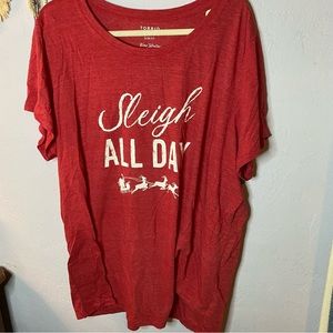 Torrid Red Sleigh All Day 4X Shirt